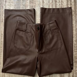 Maeve the Colette Cropped Faux leather pants